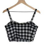 Hollister Women's  black white plaid cropped top Photo 2