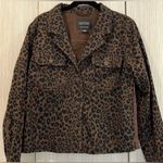 Sanctuary  Brown Black Leopard Print Jean Jacket Size Small S Photo 0