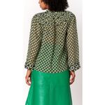 Marie Oliver STORI SILK BLEND BLOUSE LATICE SHIBORI CITRUS EUC SIZE XS Photo 2