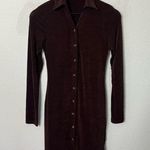 Peppermayo  Brown Ring My Bell Button Front Long Sleeve Mini Dress Womens Size 2 Photo 4