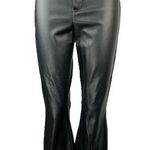 ZARA Women's Black Leather High Waist Flared Bell Bottom Crop Ankle Pants Size M Photo 0