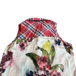 Aratta Silent Journey Plaid Sleeveless Dress Floral Chiffon Back Paisley Flowy Red Size L Photo 5