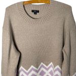 J.Crew Women’s Crewneck Sweater Size Medium Geometric Fair Isle Ivory K5304 Photo 5