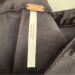 Free People Black Velvet Circle Zipper Front Mini Skirt A-Line Cotton Blend Zip Photo 4