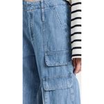 frame denim Frame‎ Relaxed Straight Cargo Jeans Size 26 Rhythm Light Wash Wide Leg Photo 5