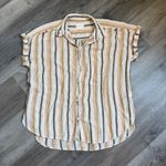 American Eagle Button Down Shirt Stripe Hi Lo Viscose Large Photo 2