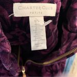 Charter Club  Woman Purple & Black Floral Velour Quilted Vest Size Petite… Photo 6