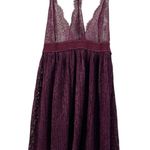 Victoria's Secret Fly Away Burgundy Maroon Lingerie Plisse Lace Sheer Top Medium Photo 0