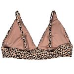 Aerie Triangle Bikini Top Leopard Print Tan Black White XXL Photo 1