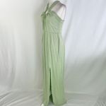 Topshop New Ring Detail Halter Neck Side Slit Maxi Dress Sage Green Size 6 Photo 11