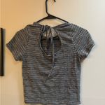 Caution to the Wind  Monochrome Grid Short Sleeve Top Photo 1