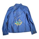 Vtg Y2K Indigo Moon Blue Orange Floral Embroidered Button Up Jacket XS NWT Photo 1