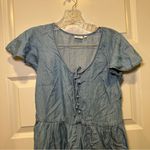 True Craft Blue Chambray Short Sleeve Aline Dress Size Small Photo 4