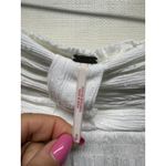 Free People  Smocked Boho Strapless Top Sz S White Distressed Bandeau‎ Flowy Y2K Photo 5