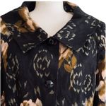 Bandolino Blazer Jacket Black Peach Brown Floral Metallic Wide Collar Size 10 Photo 2