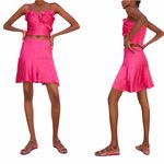ZARA NWOT   Crinkled Pink Satin Silky Mini Skirt Barbie Bloggers Fav Photo 1