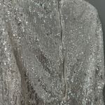 Majorelle NWOT  Ash White Silver Sequin Mini Dress Long Sleeve Size Small Photo 4