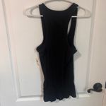 Aerie  Ribbed Tank Top Button Front Racerback Sleeveless Black Medium NWT‎ Photo 5