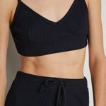 ONIA NWT Longline Lounge Bra Ribbed Black V-Neck size Medium Photo 0