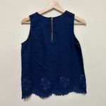 Madewell  Iris Lace Chambray Tank Top Embroidered Floral Blue Size Small S Photo 2