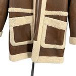 Avec Les Filles Women’s Reversible Faux Shearling Hooded Coat Brown Tan Size S Photo 3