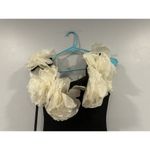 Mac Duggal  21079 Black and White Jersey Gown With 3D Flower Off The Shoulder 0 Photo 8