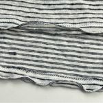 Sundance  Black‎ White Stripe Long Sleeve Linen Top Medium Crochet Neckline *FLAW Photo 9