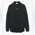 Wilfred Aritzia Free Ronnie Sweater Knit Lumberjack Jacket Small Black Oversized Photo 2