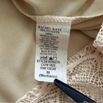 Rachel Kate  Cream Pink Lace Overlay 3/4 Sleeve Scoop Neck Mini Dress Medium NEW Photo 8