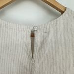 Eileen Fisher Cream Stripe Organic Linen Mini Dress sz Small Pocket Short Sleeve Photo 7