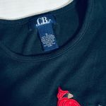 Vintage CB Casual Red Cardinal Embroidered Christmas Top – Size Small Black Photo 5