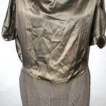 New Womens M 6 NWT Dress 3 Designer Patrizia Pepe Firenze Brown 100% Silk Wool Size M Photo 0