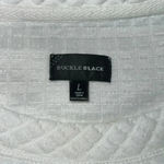 Buckle Black Womens White Waffle Grid Sweatshirt G11 Size L Photo 2