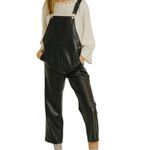 Storia Brand Silver Faux Leather Overalls Size Small Photo 2