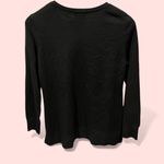 JM Collection Cute soft classic colorblock blue black button shoulder sweater coastal cozy Photo 2