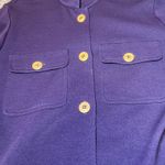 Liz Claiborne  Knit Jacket Womens Small Purple Large Button Front Business Chic Photo 10