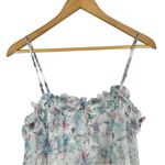 Lush Clothing Lush Pink Blue Floral Ruffle Tank Camisole size Large Cottagecore Spring Photo 4