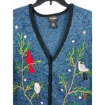 VTG Designers Originals Women’s 2X Embroidered Bird Cardinals Sweater Vest 90s Blue Photo 1