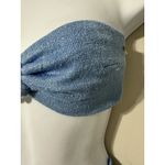 Devon Windsor Sky Shimmer Bikini Set In Windsor Bandeau Top Ruched Bottom Sz XS Blue Photo 2