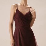 RIHOAS The Wine Red V Neck Mesh Wrap Maxi Dress 04 Size M Photo 4