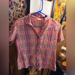Woolrich Women’s Short Sleeve Plaid  Button Up Shirt Size Medium Photo 0
