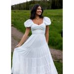 Free People Short Sleeve Sundrenched Maxi Dress in Whisper White Size Large Photo 10