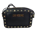 Love moschino Studded Leather Black and Gold Crossbody Bag New! Photo 13