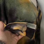 BiBi Black Yellow Green Tie Dye Waffle Knit Shirt Multiple Size L Photo 8