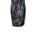 Tadashi Shoji Ruched Bodycon Mesh Floral Underlay Dress Black Size US 8 Photo 4