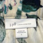 J.Jill  Floral Spring Blue Pink Flowers Linen Stretch Pants Size Large EUC #2778 Photo 6