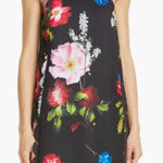 Ted Baker  London Tanii Floral Mock Neck Scallop Shift Dress Berry Sundae Photo 0