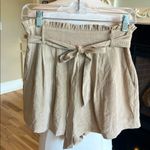 &merci &merci Tan Ruffle Waist Dressy Tie Waist Shorts New Photo 3
