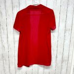 VTG Studio 1 Shirt Women Sz 8P Open Front Red Short Sleeve Sheer Collared Floral Photo 2