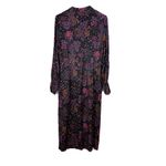 MKT Studio Ronnie Leafy Print Button Front Midi Shirt Dress FR Size 38 US Size 6 Black Photo 9